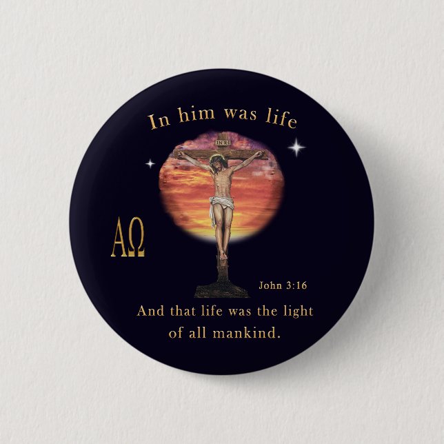 John 3:16 button (Front)
