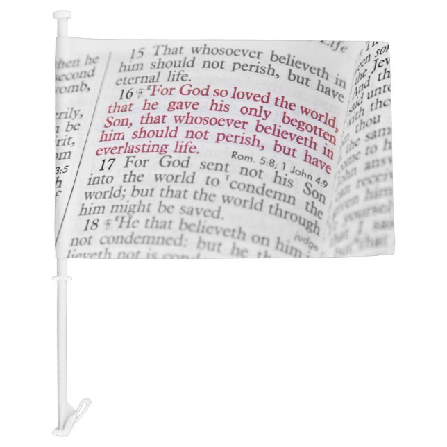 John 3:16 car flag (Front)