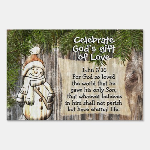 John 316 Celebrate Gods Gift of Love Christmas Sign