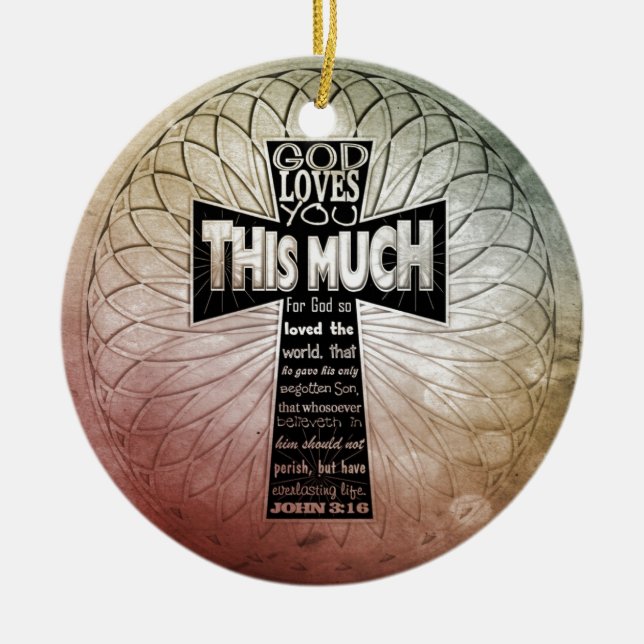 John 3:16 ceramic ornament (Front)