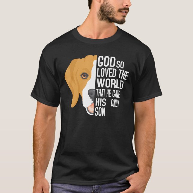 John 3 16 Christian Beagle Men Women Kids Bible T-Shirt (Front)