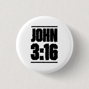 John 3:16 Christian Bible Verse Button