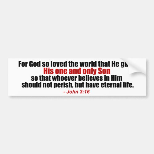 John 316 Christian Bumper Sticker