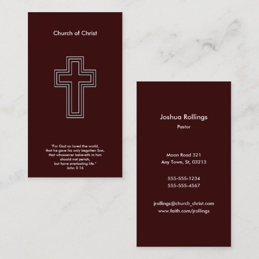 Customizable John 3:16 - Christian Business Card