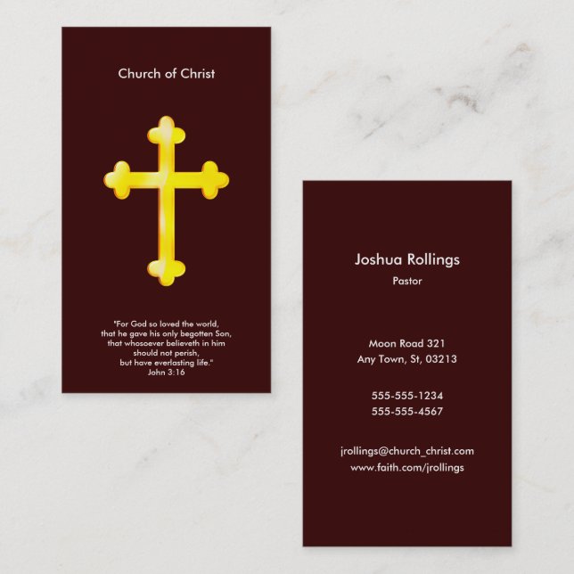 John 3:16 - Christian Cross Business Card (Front/Back)