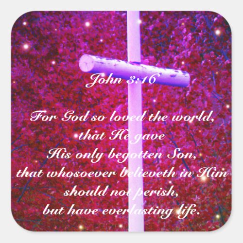 John 316 Christian Cross Firefly Sticker