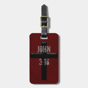 John 3:16 Christian Cross Luggage Tag