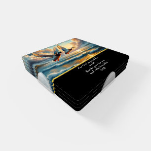 John 3:16 Christian Faith cross with ducks Coaster Set