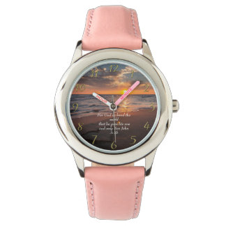 John 3:16 Christian Faith ocean with a sunset Watch
