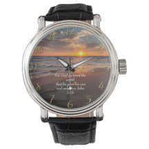 John 3:16 Christian Faith ocean with a sunset