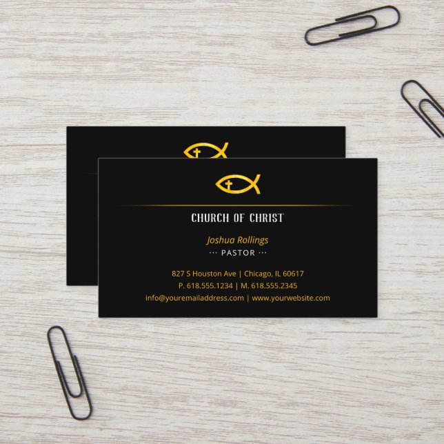 John 3:16 | Christian Fish Cross Business Card (Front/Back In Situ)