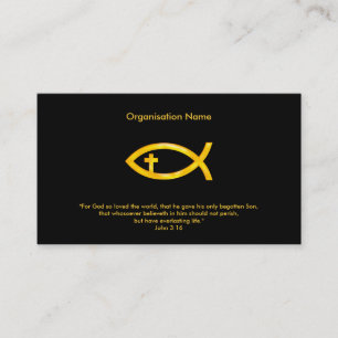 John 3:16 Christian Fish Cross Business Card