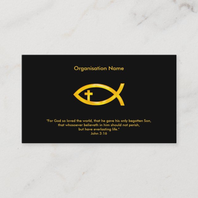 John 3:16 | Christian Fish Cross Business Card (Front)