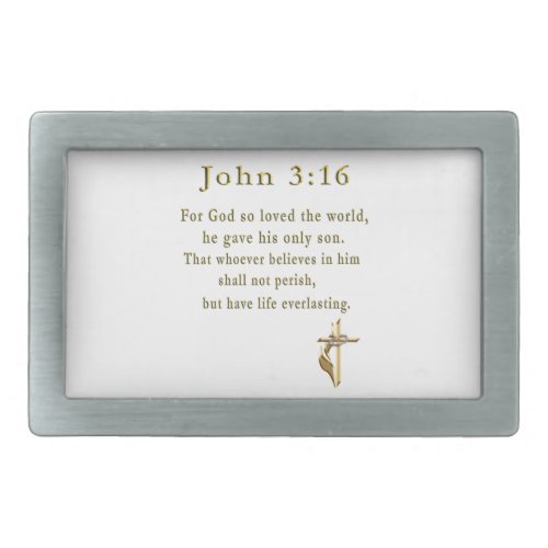 John 316 christian gifts rectangular belt buckle