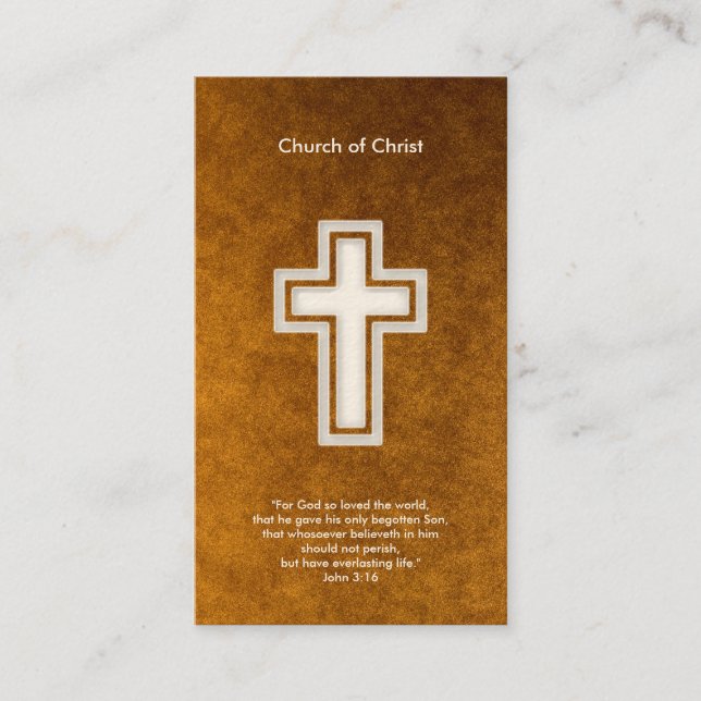 John 3:16 - Christian Gold Business Card (Front)
