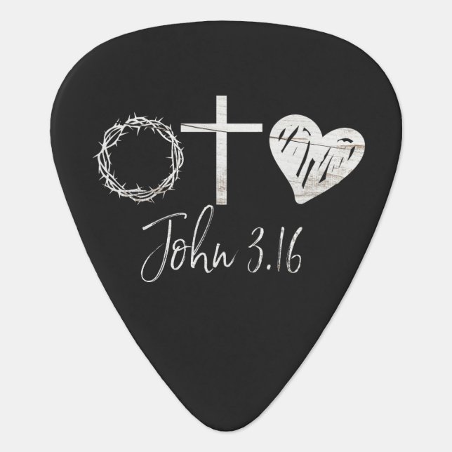 John 3.16 Christian Guitar Pick (Front)