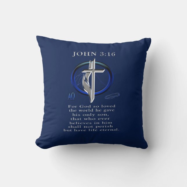 John 3:16 Christian  Throw Pillow (Front)