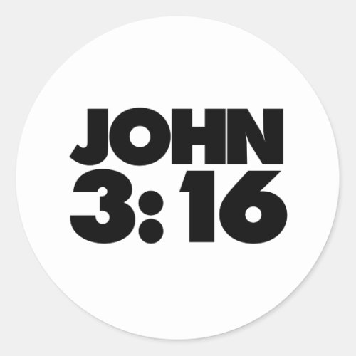 John 316 classic round sticker