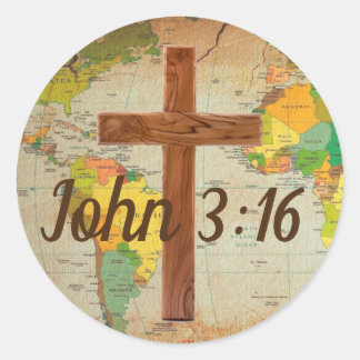 John 3:16 classic round sticker