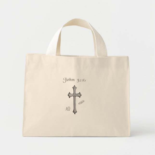 John 3:16 clothing mini tote bag (Front)