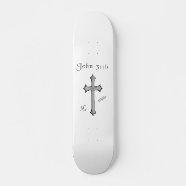 John 3:16 clothing skateboard deck (Front)