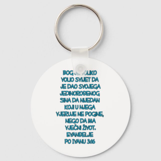 John 3:16 Croatian Keychain (Front)