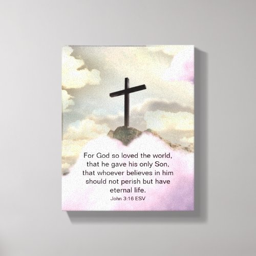 John 316 Cross Canvas Print