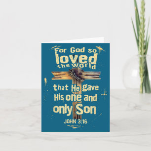 John 3 16 Cross Christian Bible Verse Card