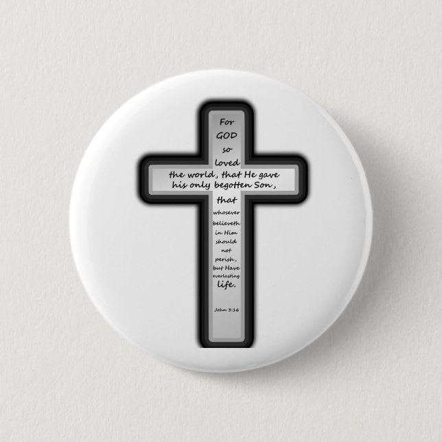 John 3:16 Cross Only Button (Front)