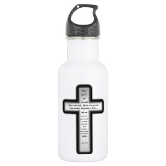 John 3:16 Cross Only Stainless Steel Water Bottle