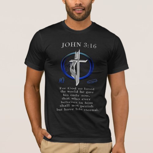 John 316 cross t_shirts