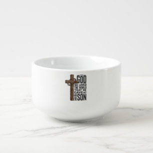 John 3_16 Cross Vintage Engraving Christian Design Soup Mug