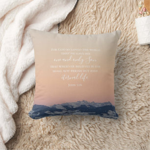 John 3:16 Custom Text   Swiss Alps Original Photo Throw Pillow