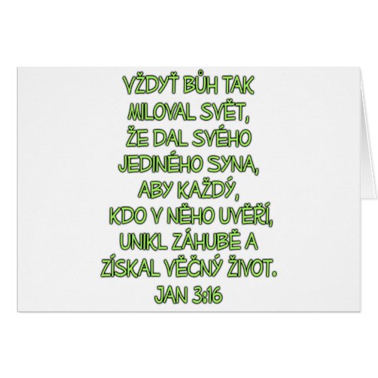 John 3:16 Czech Cards (Front Horizontal)
