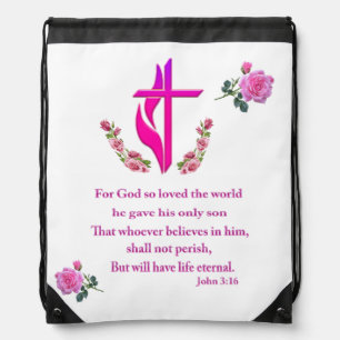 John 3:16 drawstring bag