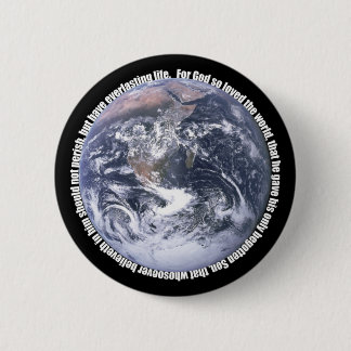 John 3:16-Earth Christian Button