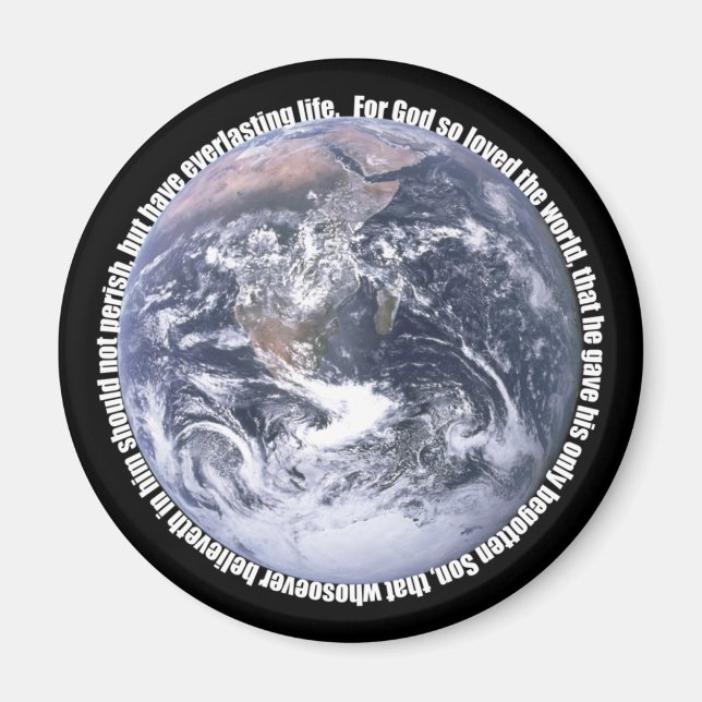 John 3:16-Earth Christian Magnet (Front)