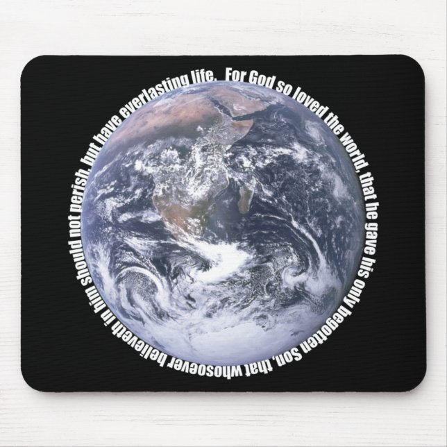 John 3:16 Earth Christian Mousepad (Front)