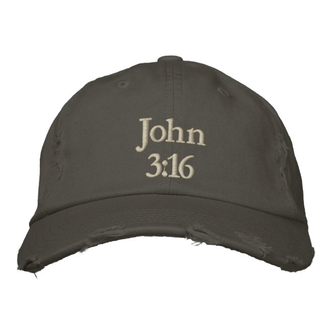 John 3:16 embroidered baseball hat (Front)