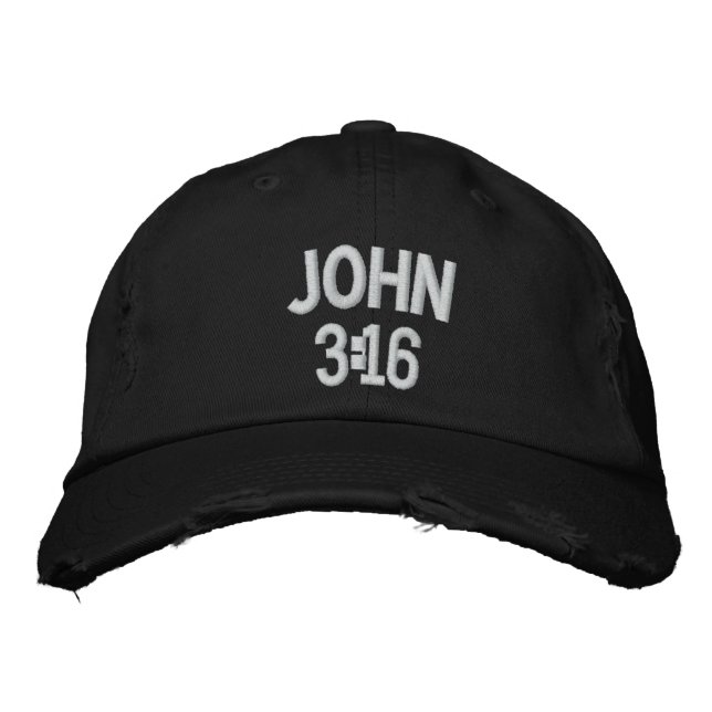John 3:16 embroidered baseball hat (Front)