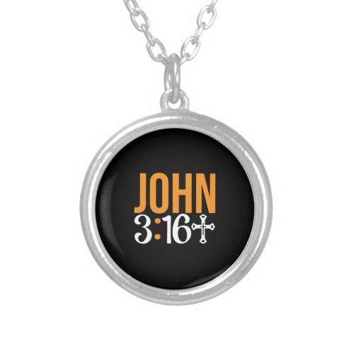 John 316 For God So Love The World Bible Verse Silver Plated Necklace