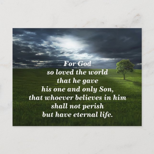 John 3:16 For God so Loved; Path to Eternal Life Postcard (Front)