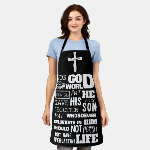 JOHN 3:16 FOR GOD SO LOVED THE WORLD APRON