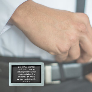 John 3:16 For God So Loved The World Belt Buckle