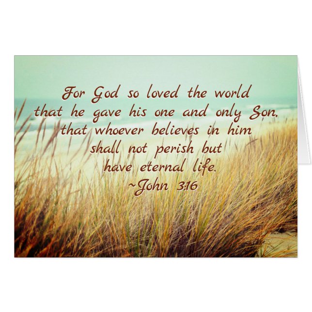 John 3:16 For God so loved the world, Bible Card (Front Horizontal)