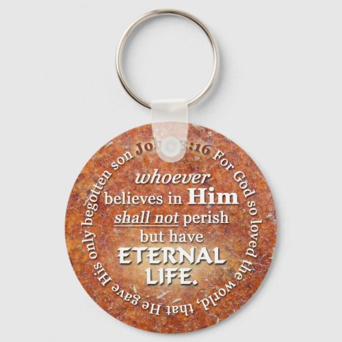 John 316 For God So Loved The World Bible Verse Keychain