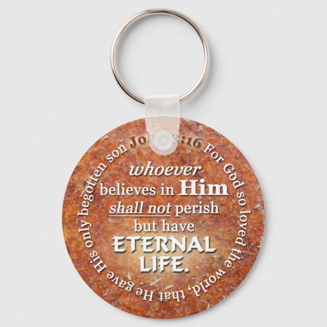 John 3:16 For God So Loved The World Bible Verse Keychain (Front)