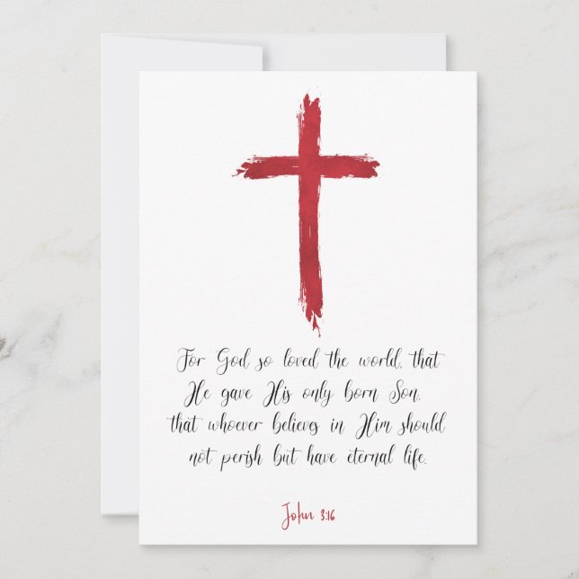 John 3:16 "For God so loved the world..." card (Front)