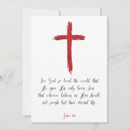 John 316 For God so loved the world card