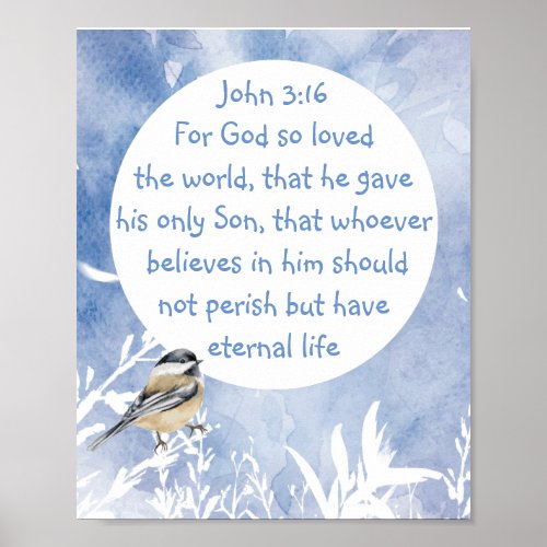 John 316 For God so loved the world Christmas   Poster